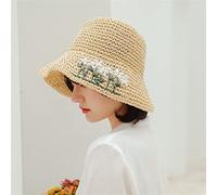 YXWYXWA Cute Flower Sun Hats Girl Hand Made Wide Brim Bucket Hat Casual Shade Caps Summer Woman Beach Cap