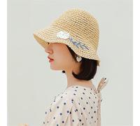 YXWYXWA Cute Flower Sun Hats Girl Hand Made Wide Brim Bucket Hat Casual Shade Caps Summer Woman Beach Cap