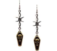 YXWYXWA Dark Black Barbed Wire Mix and Match Coffin Skull Red Oil Drop Earrings Quirky Earrings Cross Earrings Ear Jewellery Good for Parties, Shopping, Weddings Fashion
