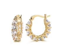 YXWYXWA Earrings for Women D Shape Cubic Zirconia Earring Studs IC Earrings Birthday Jewelry Party