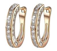 YXWYXWA Earrings for Women D Shape Cubic Zirconia Earring Studs IC Earrings Birthday Jewelry Party