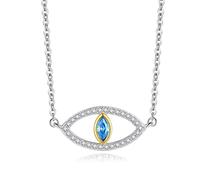 YXWYXWA Evil Lucky 925 Colliers en Argent Sterling pour Une Femme avec Un Collier tumoral de zircone cubique