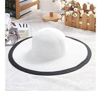 YXWYXWA Fashion Wind Black White Striped Bowknot Summer Sun Hat Beautiful Women Beach Hat Large Brimmed Hat