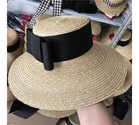 YXWYXWA Femmes élégantes Wide Brim Hat Floppy Summer Sun Sun Holida Boater Boule Cap Band Bow Kentucky Hat Sombreros