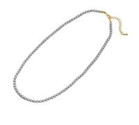 YXWYXWA Gold Plated Necklace Chain, Necklaces for Women Long Grey Pearl Bead Necklaces Trendy Jewelry