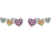 YXWYXWA Gold Plated Sterling Silver Constellation Cubic Zirconia Ear Crawler Earrings - Tiny Faux Diamond Sterling Silver Love Climbing Earrings Ear Studs for Women and Teen Girls