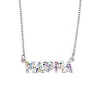 YXWYXWA Gold Silver Color Mama for Women Rainbow Zirconia Mother Mom Collier Fashion Crystal Bielry Cadeaux