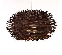 YXWYXWA Hand Woven Rattan Light Handmade LED Ceiling Light Shade Bird Nest Wooden Ceiling Lamp for The Living Room Bar Coffee Shop Book Store Hallway E27 Interesting