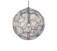 YXWYXWA Hollow Diamond Pendant Light Fitting Creative Brown/Chrome Metal Globe E27 Stainless Steel Spherical Ceiling Hanging Lighting for Kitchen Island Bedroom Hallway Living Room