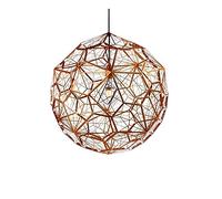 YXWYXWA Hollow Diamond Pendant Light Fitting Creative Brown/Chrome Metal Globe E27 Stainless Steel Spherical Ceiling Hanging Lighting for Kitchen Island Bedroom Hallway Living Room