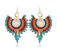 YXWYXWA Jewelry Bohemian Vintage Dangle Earrings Retro Handmade Multi-Colored Earrings Boho Dangle Drop Earrings for Women Girls Jewelry