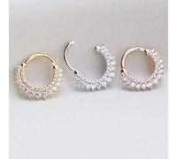YXWYXWA Jewelry for Women Silver Earrings, 1Pcs Ins Bling Hoop Earrings 925 Sterling Silver Charm Hoop Earring for Women Men Couples Pendiente Plata Ear Bone Buckle Women's Jewelry