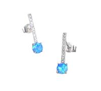 YXWYXWA Jewelry for Women Women Silver Earrings, 925 Sterling Silver Fashion Blue Square Stud Earrings for Women Girl Jewelry Earrings Women's Jewelry