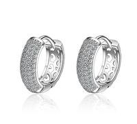 YXWYXWA Jewelry for Women Women Silver Earrings, 925 Sterling Silver Hoop Rhinestone Men Earrings Bow Star Leaf Butterfly Heart Crystal Geometry Charming Gifts for Girlfriend, Wife, Sister,