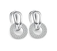 YXWYXWA Jewelry for Women Women Silver Earrings, 925 Sterling Silver Hoop Rhinestone Men Earrings Bow Star Leaf Butterfly Heart Crystal Geometry Charming Gifts for Girlfriend, Wife, Sister,
