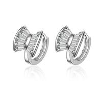 YXWYXWA Jewelry for Women Women Silver Earrings, 925 Sterling Silver Hoop Rhinestone Men Earrings Bow Star Leaf Butterfly Heart Crystal Geometry Charming Gifts for Girlfriend, Wife, Sister,