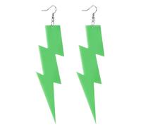 YXWYXWA Jewelry for Women Women Silver Earrings, Fluorescence Colorful Lightning Shape Women Long Drop Earrings Minimalist Punk Jewelry Bijoux for Party Gift Gifts for Girlfriend, Wife, Sister,