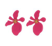 YXWYXWA Jewelry for Women Women Silver Earrings, Korean Sweet Big Flower Stud Earrings for Women Colorful Earing Jewelry Fashion Exaggerated White Green Blue Red Pink Earrings Gifts for Girlfriend,