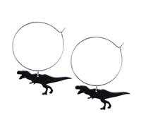 YXWYXWA jewelry for women Women Silver Earrings, Minimalist Punk Black Dinosaur Acrylic Drop Earrings Trendy Popular Women Animal Shape Jewelry For Ordinary Brincos Gifts For Girlfriend, Wife, Sister,