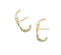 YXWYXWA Jewelry for Women Women Silver Earrings, Real 925 Sterling Silver Irregular Twisted C Shape Women Stud Earrings Punk Gold Silver Color for OL Female Fine Jewelry Gifts for Girlfriend, Wife,