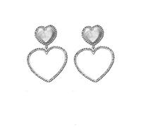 YXWYXWA jewelry for women Women Silver Earrings, Romantic Cute Heart Acrylic Enamel Women Drop Earrings Tassel Ins Female Party Birthday Friend Jewelry Brincos Gift Gifts For Girlfriend, Wife, Sister,