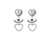 YXWYXWA jewelry for women Women Silver Earrings, Romantic Cute Heart Acrylic Enamel Women Drop Earrings Tassel Ins Female Party Birthday Friend Jewelry Brincos Gift Gifts For Girlfriend, Wife, Sister,