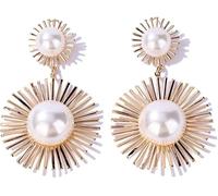 YXWYXWA KJHFD Jewelry for Women Silver Earrings, Vintage Sun Flower Female Gold Silver Metal Exaggerated Dangle Drop Earrings for Women Fashion Statement Earrings Women's Jewelry