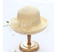 YXWYXWA Lace Mesh Curled Top Hat Elegant Diamond Bow Shade Hat Female Summer