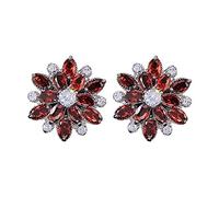 YXWYXWA Ladies Elegant Crystal Flowers Earrings Stone Flower Stud Earrings for Girls Ears Gorgeous Fashion Trend for Women Girls Valentine Holiday Party Present