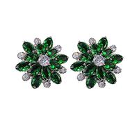 YXWYXWA Ladies Elegant Crystal Flowers Earrings Stone Flower Stud Earrings for Girls Ears Gorgeous Fashion Trend for Women Girls Valentine Holiday Party Present
