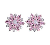 YXWYXWA Ladies Elegant Crystal Flowers Earrings Stone Flower Stud Earrings for Girls Ears Gorgeous Fashion Trend for Women Girls Valentine Holiday Party Present