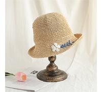 YXWYXWA Ladies Sun Hat Small Edge Basin Hat Summer Fisherman Hat Folding Crochet Flower Small Fresh Sun Hat