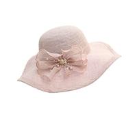 YXWYXWA Large Brim, Female Summer Flower, Water Diamond, Seaside Cotton and Hemp Beach Hat