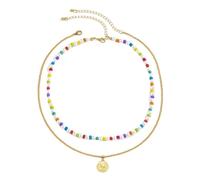 YXWYXWA Layered Necklace with Pearls and Curb Chain, Gold Alloy Jewelry for Men