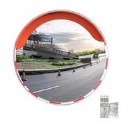 YXWYXWA Miroir de Circulation Rouge, avec Bord de Chapeau, Miroir Grand Angle en PC pour Angle Mort, Miroir de sécurité avec Vue Claire, Miroir d'allée Haute visibilité pour intérieur ou extérieur