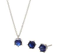 YXWYXWA Necklace Silver Jewellery Sets for Women, Sterling Zirconia Pendant and Birthstones Stud Earrings Set Bridal Wedding Bridesmaid Ladies Gift
