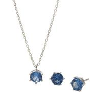 YXWYXWA Necklace Silver Jewellery Sets for Women, Sterling Zirconia Pendant and Birthstones Stud Earrings Set Bridal Wedding Bridesmaid Ladies Gift