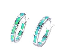 YXWYXWA Personality Multi Color Fire Opal Earring Hoop Women Fine Jewelry