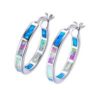 YXWYXWA Personality Multi Color Fire Opal Earring Hoop Women Fine Jewelry