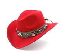 YXWYXWA Retro Dames Cowboy Chapeau d'automne Hiver Top Chapeau Jazz Chapeau en Feutre