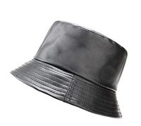 YXWYXWA Retro PU Double-Sided Fisherman Hat Men and Women Outdoor Wild Sun Hat Four Seasons Basin Hat