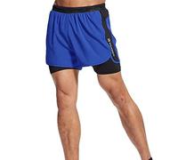 YXWYXWA Running Shorts Men's 2 in 1 Sports Jogging Fitness Shorts Training Quick Dry Mens Gym Men