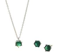 YXWYXWA Silver Jewellery Sets for Women, 925 Sterling Silver Zirconia Pendant Necklace and Birthstones Stud Earrings Set Bridal Wedding Bridesmaid Ladies Jewellery Gift Set
