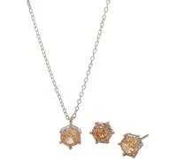 YXWYXWA Silver Jewellery Sets for Women, 925 Sterling Silver Zirconia Pendant Necklace and Birthstones Stud Earrings Set Bridal Wedding Bridesmaid Ladies Jewellery Gift Set