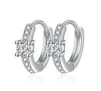 YXWYXWA Silver Shiny Crystal Star Stud Earrings for Women No Jewelry Gifts