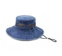 YXWYXWA Spring and Summer Big Brim Washed Denim Fisherman Hat Breathable Basin Hat Outdoor Hiking Fishing Trip Sun Hat