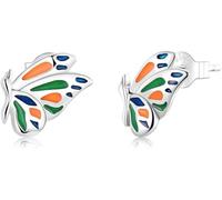 YXWYXWA Sterling Silver Jewelry,925 Sterling Silver Brilliant Butterfly Women Ear Studs Coloful Butterfly Korean Stud Earrings Jewelry Gift