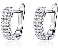 YXWYXWA Sterling Silver Jewelry,Classic New 925 Sterling Silver Shining Clear CZ Cubic Zircon Stud Earrings for Women Wedding Jewelry