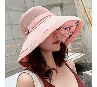 YXWYXWA Summer Big Wide Brim Flower Sun Hat for Women Mesh Beach Hat Female Net Foldable Sun Hats Lady's Bucket Hat