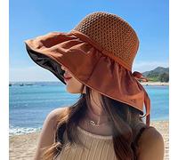 YXWYXWA Summer Femmes Big Brim Beach Hat Plimable Tristable Hollowed Out Floppy Top S Panama Bucket Hat Holiday Visor Caps